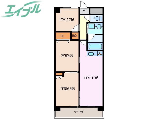 ベレーザ末永(3LDK/4階)の間取り写真