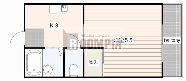 ルミエール野村(ワンルーム/1階)の間取り写真