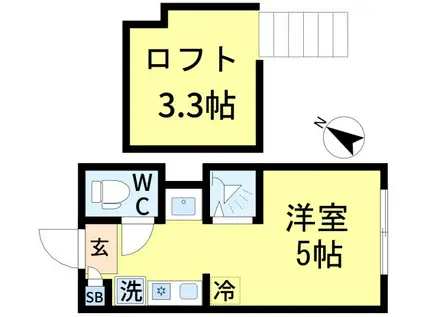 松島4丁目アパート(ワンルーム/2階)の間取り写真