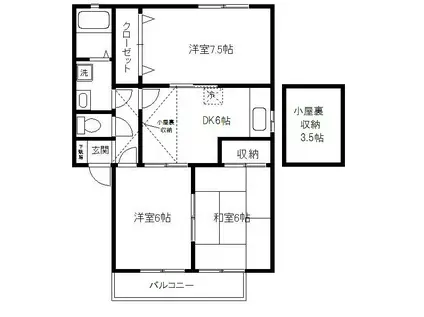 メゾンラフィネ(3DK/2階)の間取り写真