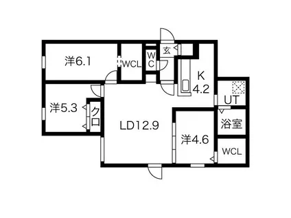 LIVEASE YAMANOTE リヴィースヤマノテ(3LDK/1階)の間取り写真