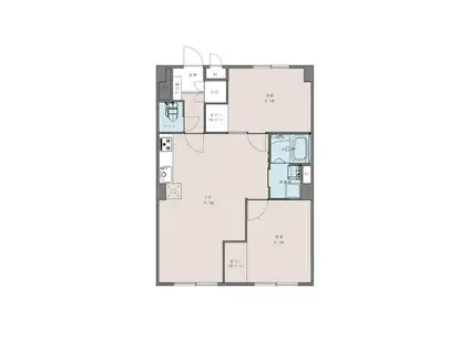 霧ヶ丘コーポラス(2LDK/3階)の間取り写真