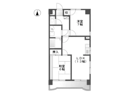 グランデュール今2(2LDK/5階)の間取り写真