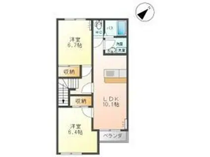 カンタービレ(2LDK/2階)の間取り写真