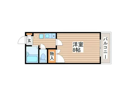 シャルム長町南(1K/2階)の間取り写真