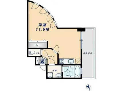 サムティナンバ南(ワンルーム/7階)の間取り写真