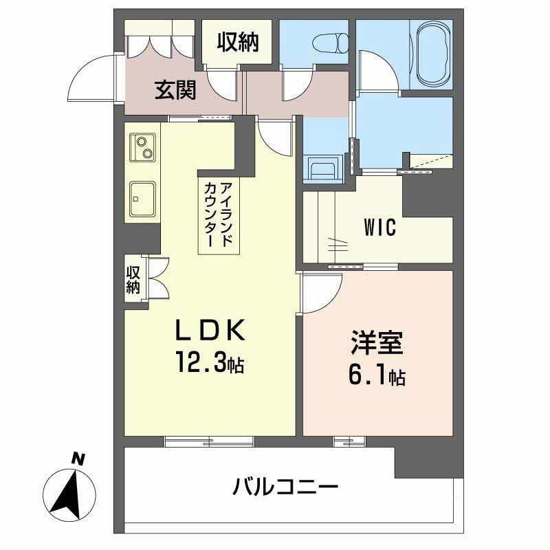 LUANA KAMISUGI(1LDK/1階)の間取り写真