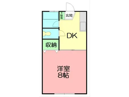 アカデミックハイツ(1DK/1階)の間取り写真