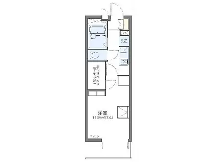 レオパレスモンジュイ(1K/2階)の間取り写真