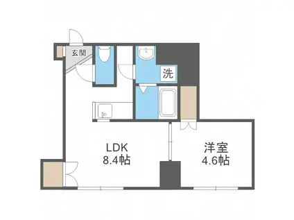 フロントコート南平岸(1LDK/9階)の間取り写真