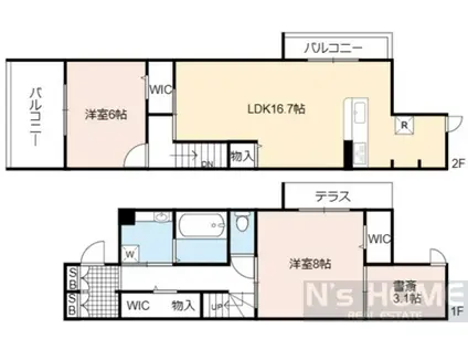 DYSI KABOKU(3LDK/1階)の間取り写真