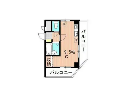 リベール学芸大学(ワンルーム/4階)の間取り写真