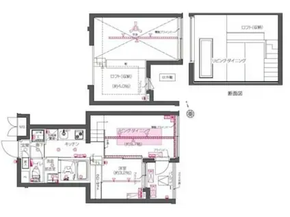 ZOOM西早稲田(1LDK/2階)の間取り写真