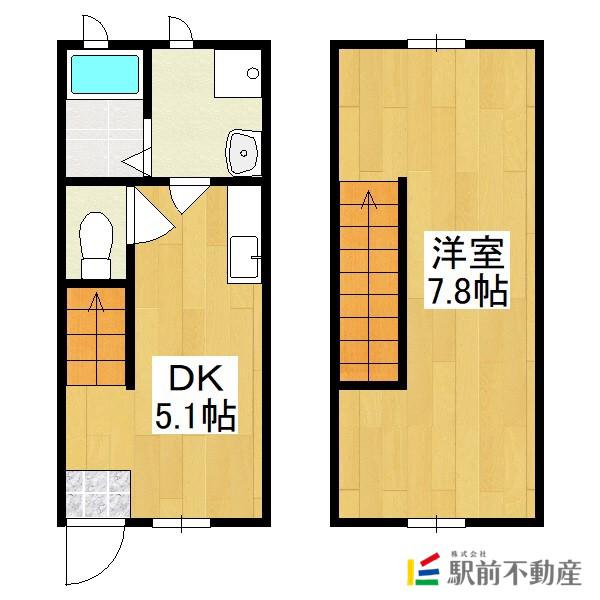フィオーレ朝倉(1DK/1階)の間取り写真
