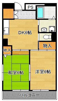 KTOビル(2DK/11階)の間取り写真