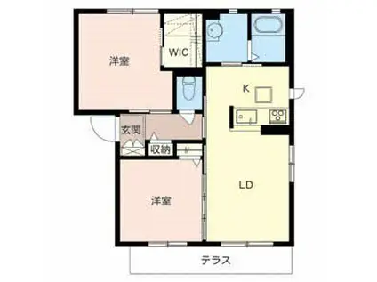 シャーメゾン フルール(2LDK/1階)の間取り写真