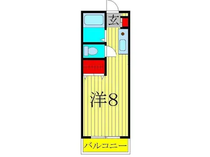 ユリイカ(ワンルーム/2階)の間取り写真