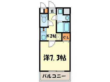 レジディア高宮(1K/2階)の間取り写真