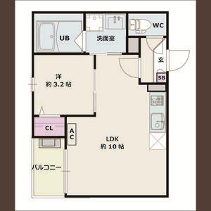 JACK KOMOTOHOMMACHI I(1LDK/2階)の間取り写真