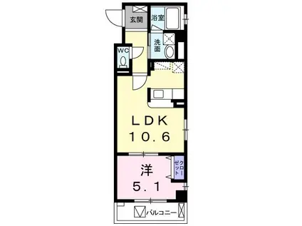 CASA G(1LDK/4階)の間取り写真