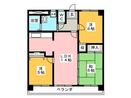 CASAキサラギ(3LDK/3階)の間取り写真