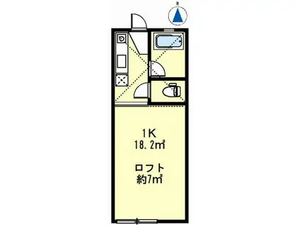 コーポシーダ(1K/2階)の間取り写真