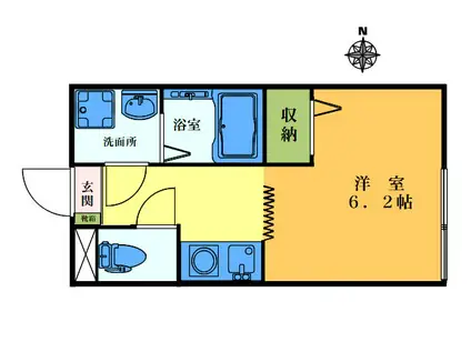 クレストコート(ワンルーム/1階)の間取り写真