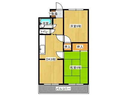 メゾン南本庄(2DK/5階)の間取り写真