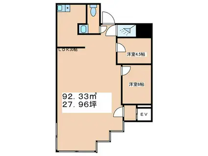 ITBビル(2LDK/2階)の間取り写真