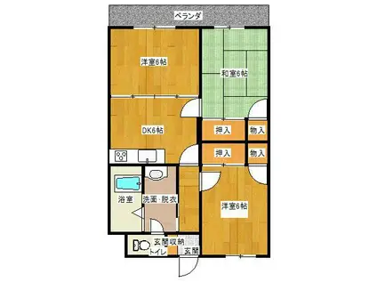 ヴィーナス(3DK/3階)の間取り写真