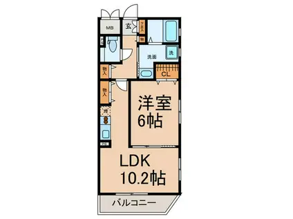 EMERAUDE(1LDK/4階)の間取り写真