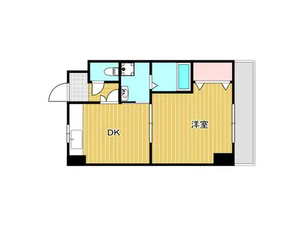 メゾンソレイユ(1DK/2階)の間取り写真