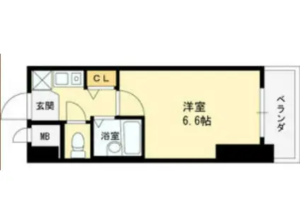 セレッソコート西心斎橋II(1K/2階)の間取り写真