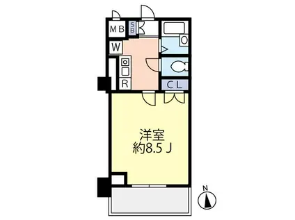 グランヴァン中野新橋(1K/2階)の間取り写真