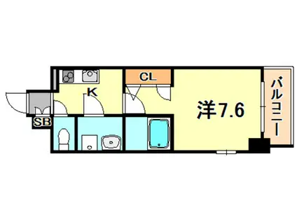 エスプレイス神戸ウエストモンターニュ(1K/6階)の間取り写真
