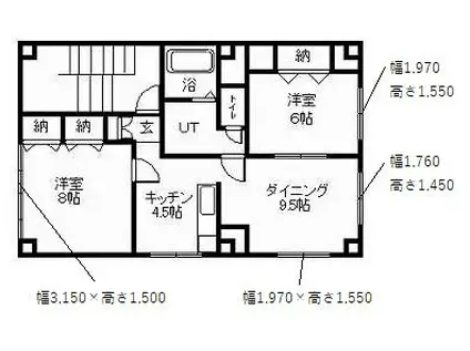 タウンズ7・7(2LDK/2階)の間取り写真