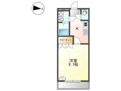 グランディール(1K/1階)の間取り写真