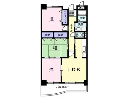 エクセルシオール(3LDK/3階)の間取り写真