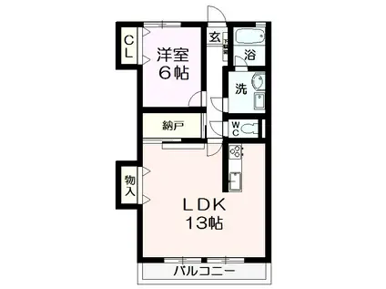 メゾン・ドゥ・南海(1LDK/3階)の間取り写真