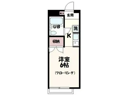 メープルヒルズ(1K/1階)の間取り写真