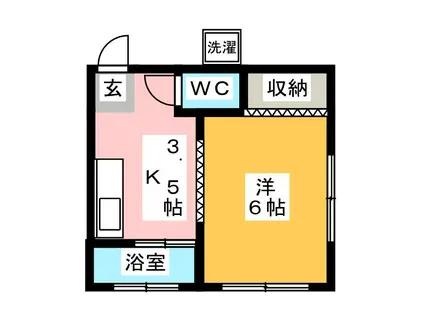 コーポ第三フクジュ(1K/1階)の間取り写真