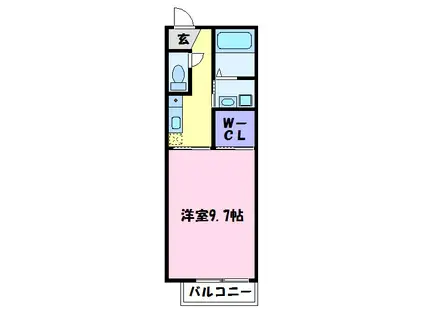 カーサコンフォール(1K/1階)の間取り写真