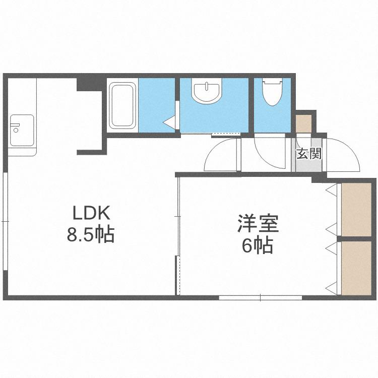 クリアフィールド(1LDK/2階)の間取り写真