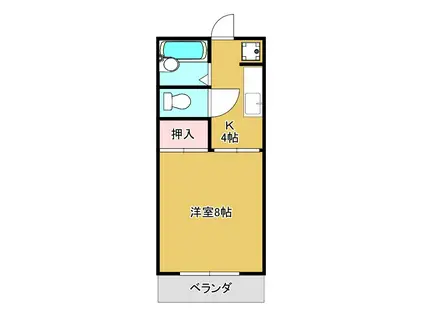 スカイヒルズMII(ワンルーム/1階)の間取り写真