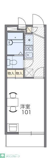 レオパレスエリクシール(1K/1階)の間取り写真