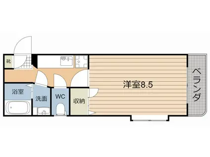 ヴィクトワール参番館(1K/3階)の間取り写真