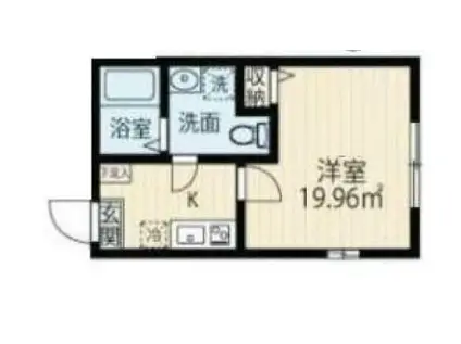 アベニール三ツ沢中町 A棟(1K/2階)の間取り写真