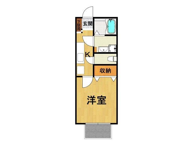 リラ苦楽園(1K/2階)の間取り写真