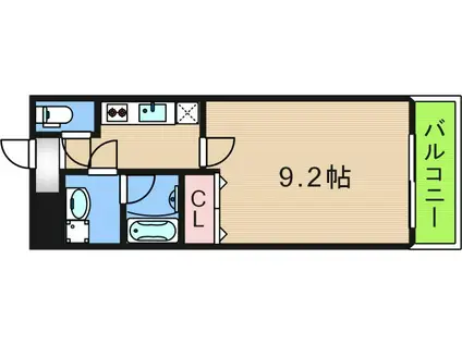 フジパレス住之江 イースト(1K/2階)の間取り写真