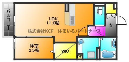 シンシア(1LDK/1階)の間取り写真